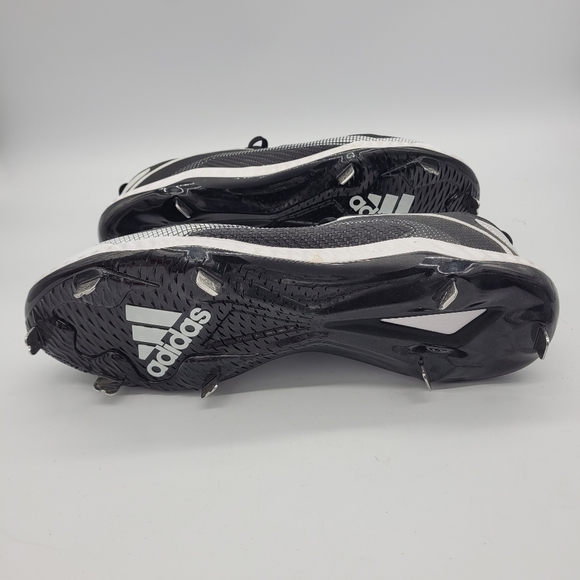 Adidas White Icon 6 Bounce Baseball Cleats Men\'s 14 Shoes Black White NEW main image 4